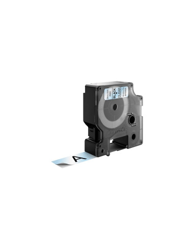 Dymo D1 Etiquetas estandar negro sobre transparente 19mm x 7m poliester