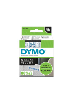 Dymo D1 Etiquetas estandar azul sobre blanco 12mm x 7m poliester 2