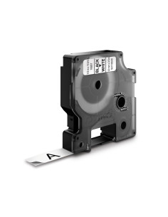 Dymo D1 Cinta para rotuladora negro sobre blanco 12mm x 5.5m etiquetas durables