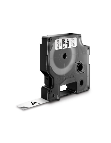 Dymo D1 Cinta para rotuladora negro sobre blanco 12mm x 5.5m etiquetas durables