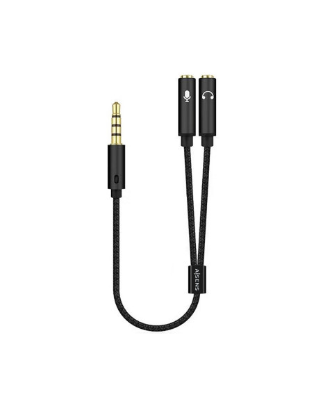 AISENS Cable Adaptador Audio Jack 3.5 4pines/M-2xjack 3.5 3pines/H,