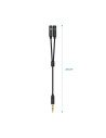 Aisens Adaptador audio Jack 3.5 4pines Macho a 2xjack 3.5 3pines Hembra 0.25m negro