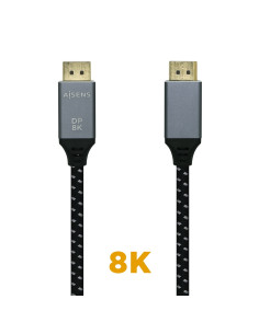 AISENS Cable Displayport V1.4 8k@60hz, DP/M-DP/M, Gris/Negro, 3.0m 2