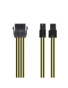 Aisens A131-0419 Cable Alimentación 8pin hembra a 4+4pin macho 0.3m negro amarillo
