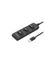 EQUIP HUB de interfaz USB 2.0 480 Mbit/s Negro