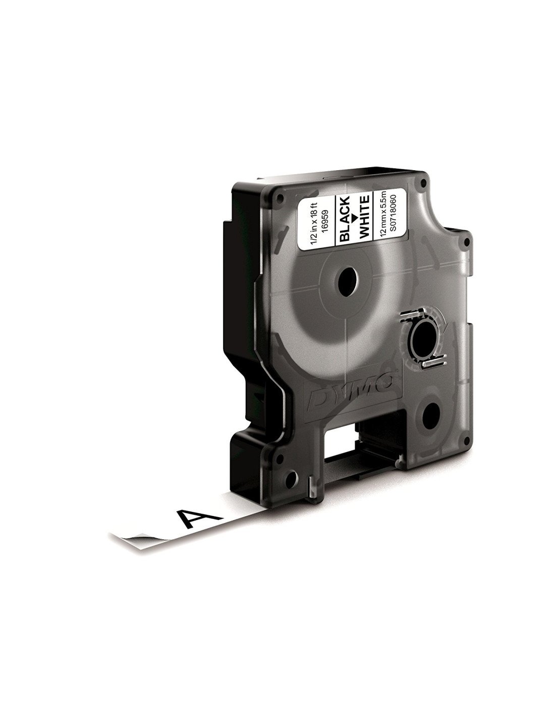 Dymo D1 Etiquetas durable negro sobre blanco 12mm x 5.5m