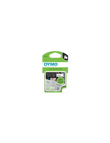 Dymo D1 Etiquetas durable negro sobre blanco 12mm x 5.5m