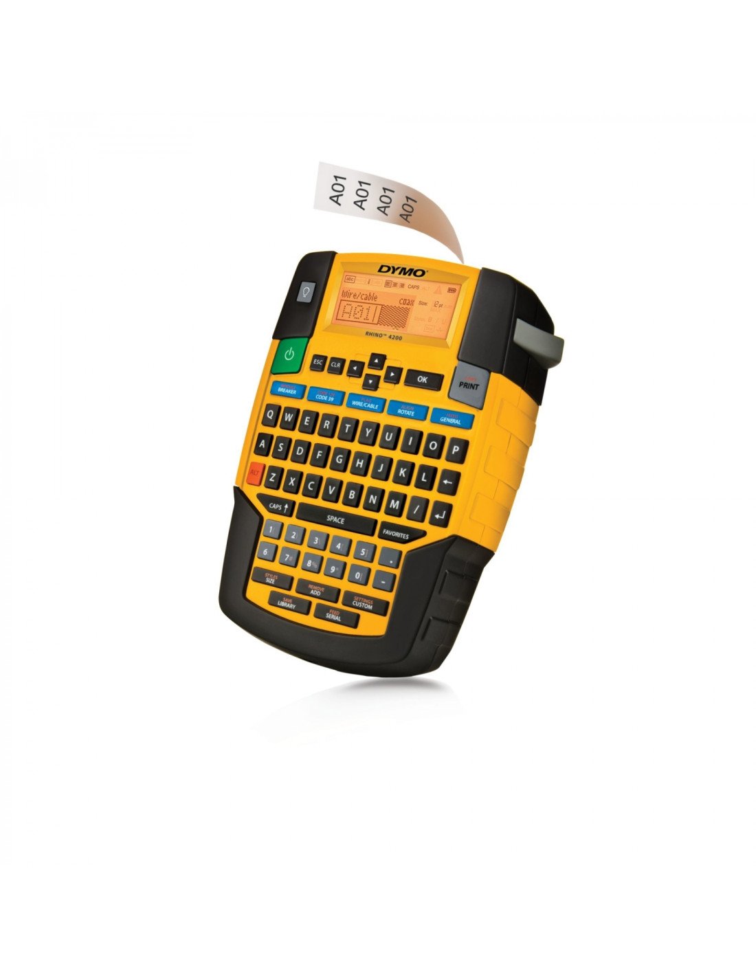 Dymo Rhino 4200 Impresora de etiquetas qwerty negro amarillo