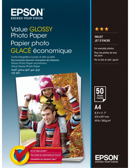 Epson Value Glossy Photo Paper - A4 - 50 Hojas