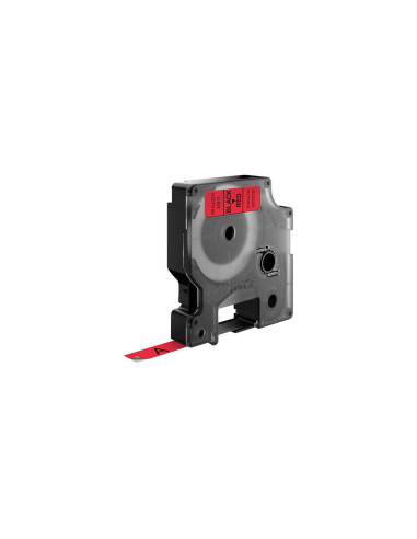DYMO D1 etiquetas auténticas | impresión negra sobre fondo rojo | 9