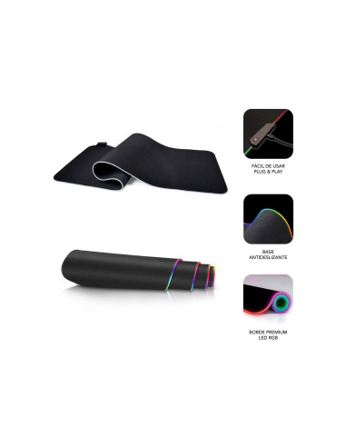 SUBBLIM Alfombrilla/Tapete Ratón Luz LED RGB 9 colores Extra Grande