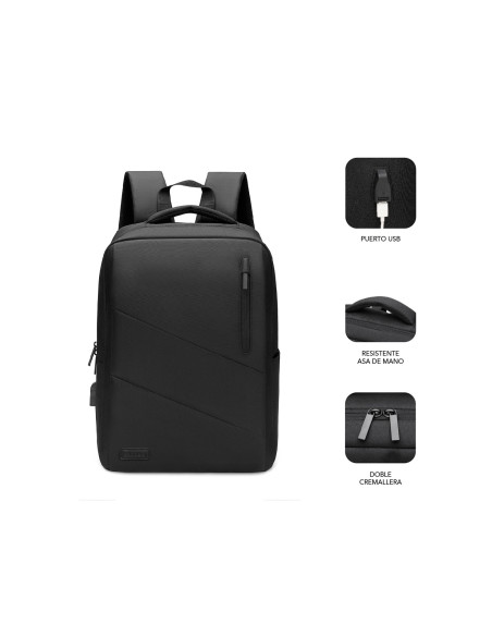 SUBBLIM City Backpack Mochila para portátil 15.6p negro