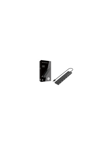 Conceptronic HUBBIES08B hub de interfaz USB 2.0 480 Mbit/s Negro