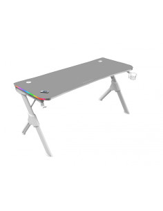 Mars Gaming Mesa Gaming RGB 140cm Soportes Extra Alfombrilla Total Blanco