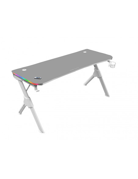 Mars Gaming Mesa Gaming RGB 140cm Soportes Extra Alfombrilla Total Blanco