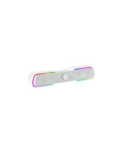 Mars Gaming MSBXW Blanco, Barra de Sonido RGB, Bluethooth 5.0+Jack