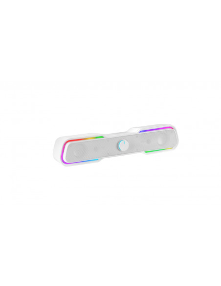 Mars Gaming MSBXW Blanco, Barra de Sonido RGB, Bluethooth 5.0+Jack