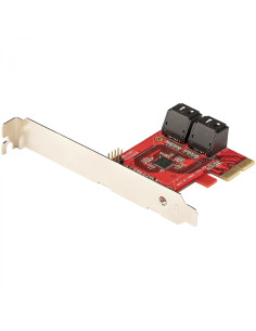 StarTech.com Tarjeta PCIe Controladora SATA de 4 Puertos - Tarjeta de Expansión PCI Express SATA - 6Gbps - Perfil Bajo/Completo 