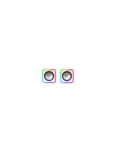 Mars Gaming MSCUBEW Blanco, Altavoces Gaming RGB Compactos, 2