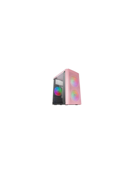 Mars Gaming MC300P Rosa, Caja PC Micro ATX, Cristal Templado, Frontal