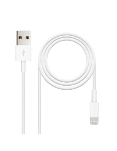 Nanocable Cable Lightning a USB-A, Lightning/M -USB A/M, Blanco, 50 cm