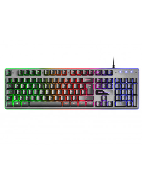 Mars Gaming MK220FR, Teclado Gaming H-Mech, FRGB Rainbow y Halo,