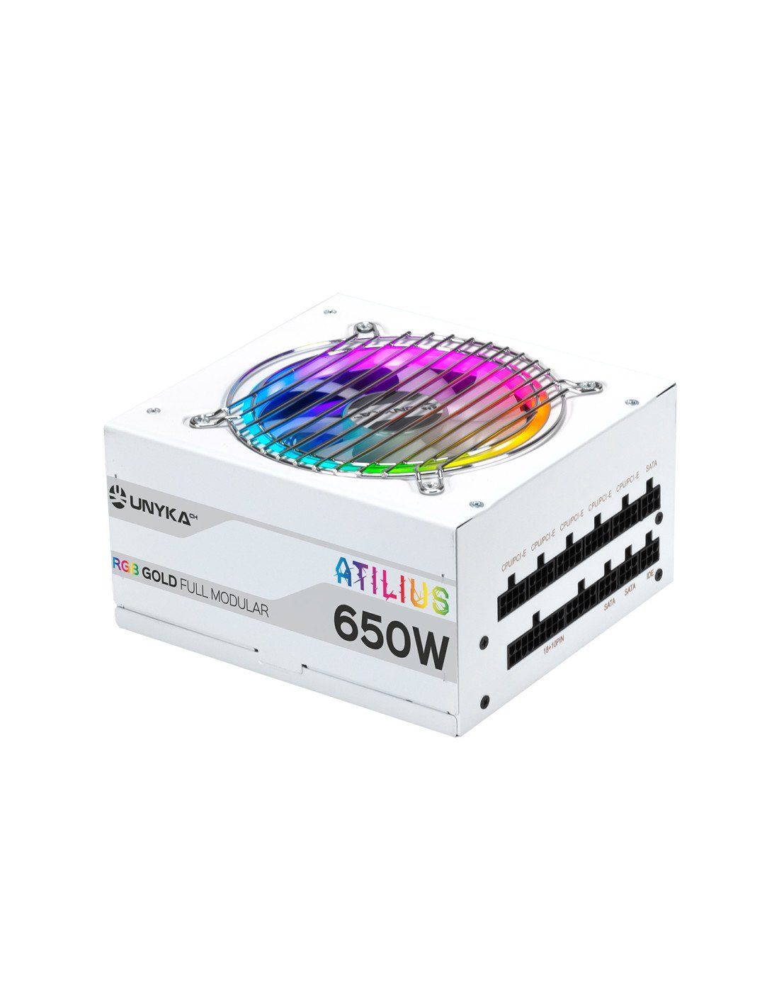 UNYKAch ATX Atilus RGB White 650W unidad de fuente de alimentación 20+4 pin ATX Blanco
