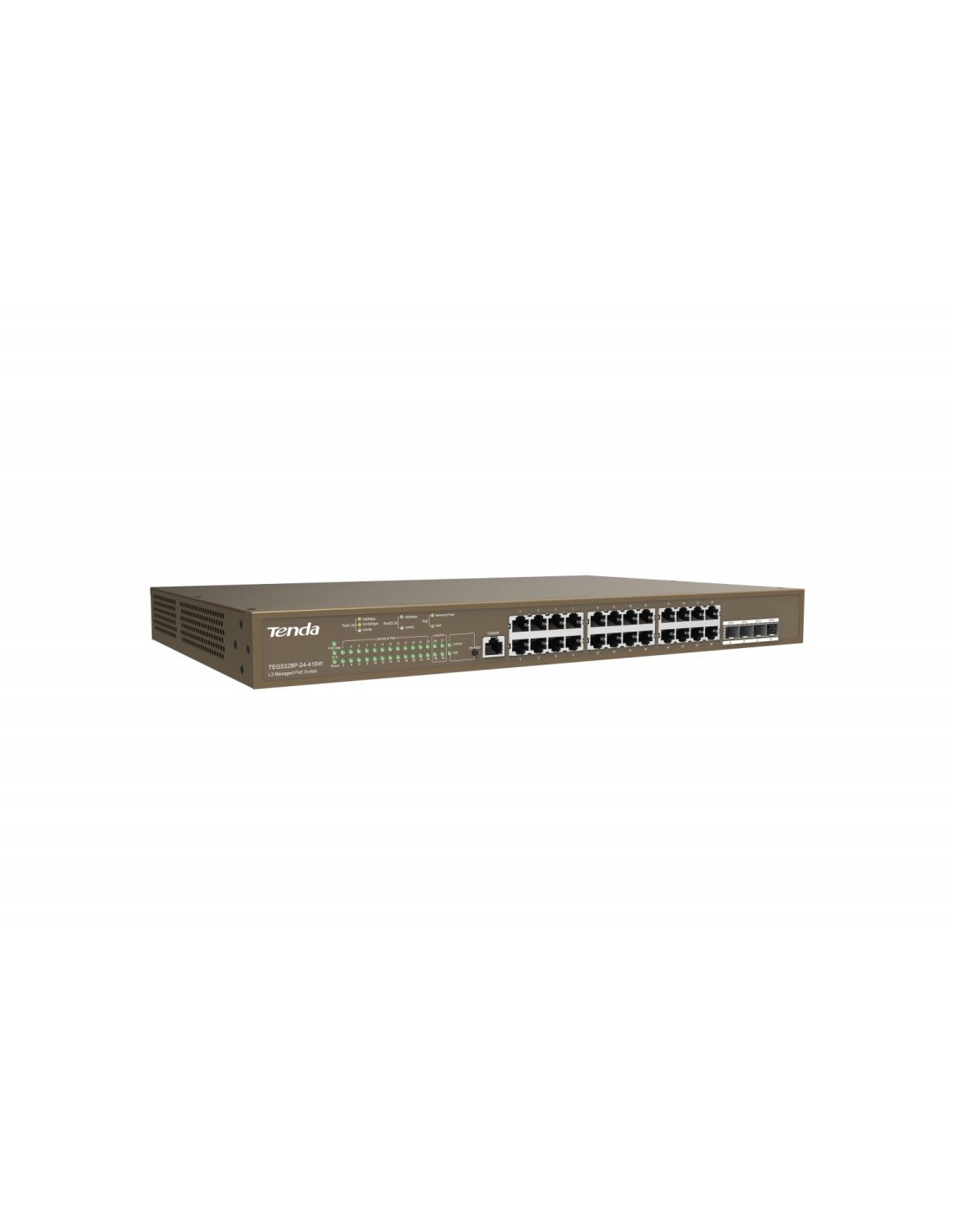Tenda TEG5328P-24-410W Gestionado L3 Gigabit Ethernet (10/100/1000) EnergÍ­a sobre Ethernet (PoE) 1U Gris
