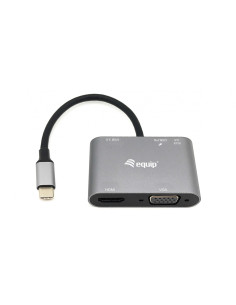 Equip Adaptador multifunción USB-C 5 en 1, HDMI, VGA (HD15), PD 100W,
