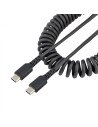 StarTech.com Cable de 50cm de Carga USB C a USB C, Cable USB Tipo C Rizado de Carga Rápida y Servicio Pesado, Cable USB 2.0 USBC