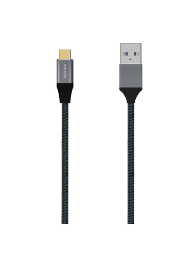 AISENS Cable USB 3.1 Gen2 Aluminio 10Gbps 3A, Tipo USB-C/M-A/M, Gris,