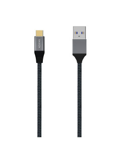 AISENS Cable USB 3.1 Gen2 Aluminio 10Gbps 3A, Tipo USB-C/M-A/M, Gris,