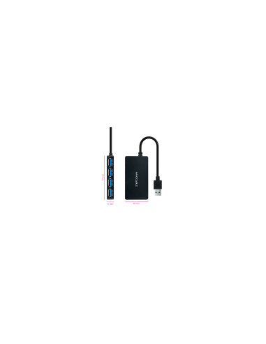 Nanocable Hub USB 3.0 con 4 Puertos de USB 3.0, USB-A/M-USB 3.0/H,