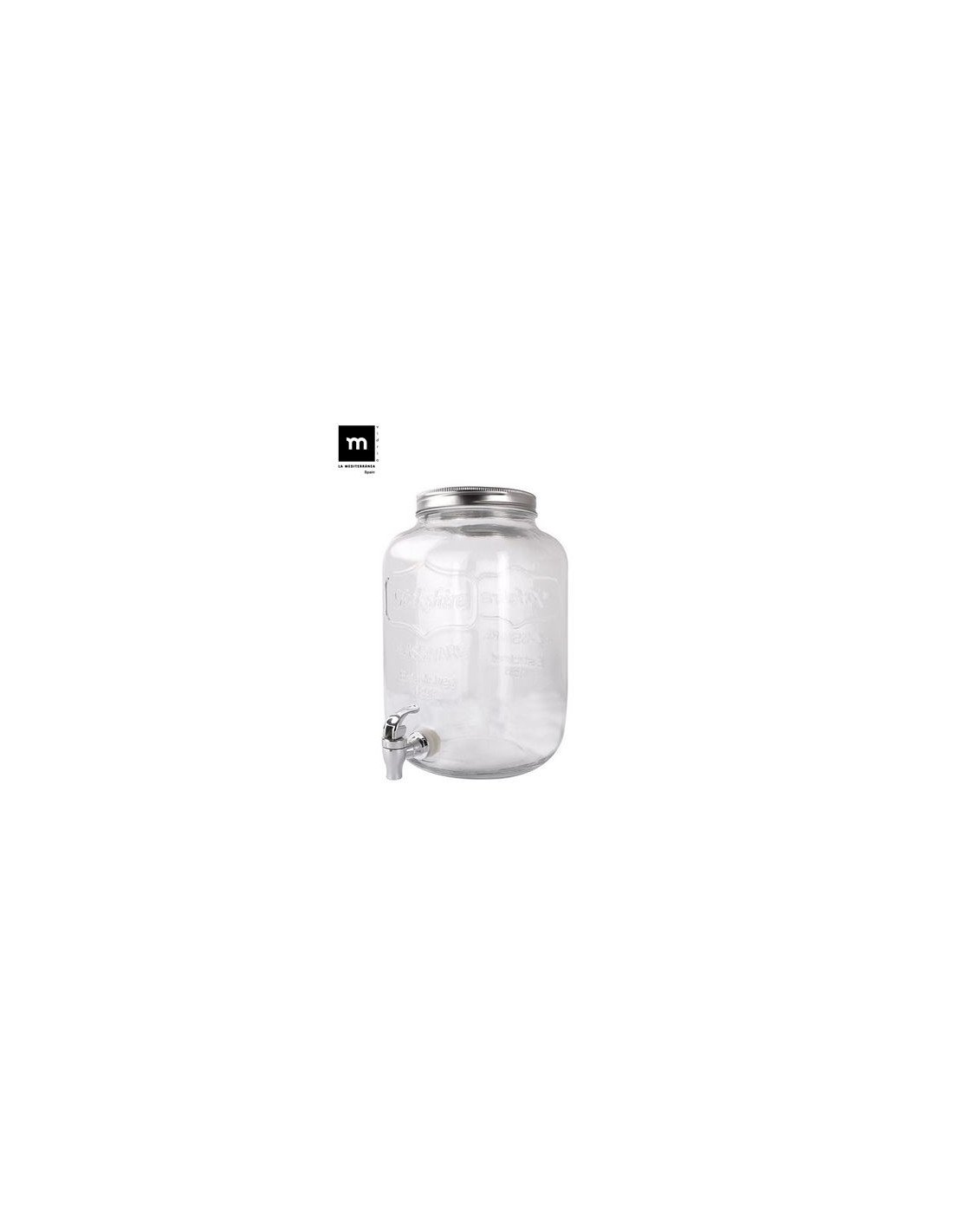 TARRO VIDRIO DISPENSADOR CON GRIFO 4 LITROS LA MEDITERRANEA
