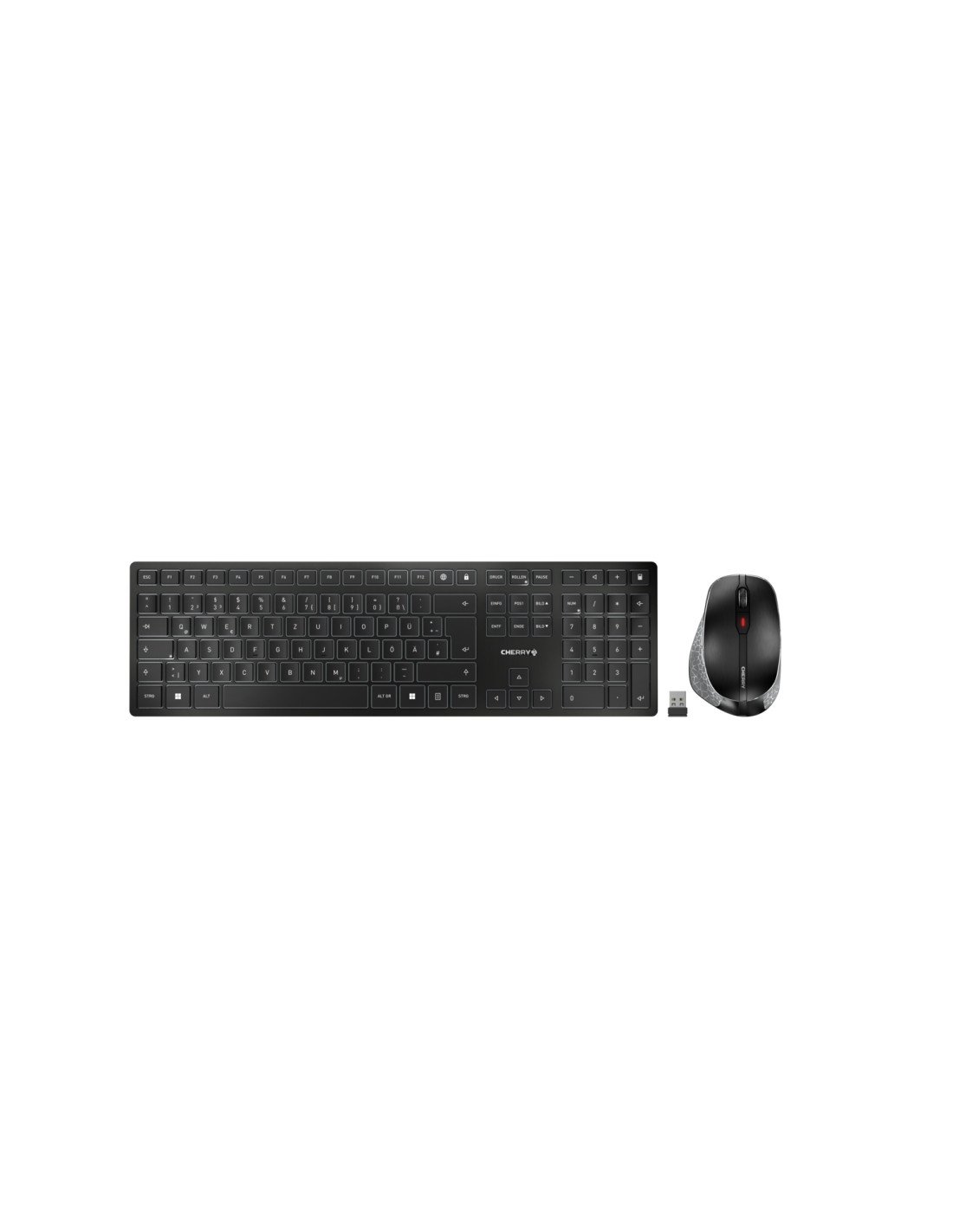 CHERRY DW 9500 SLIM teclado Ratón incluido RF Wireless + Bluetooth QWERTZ Alemán Negro, Gris