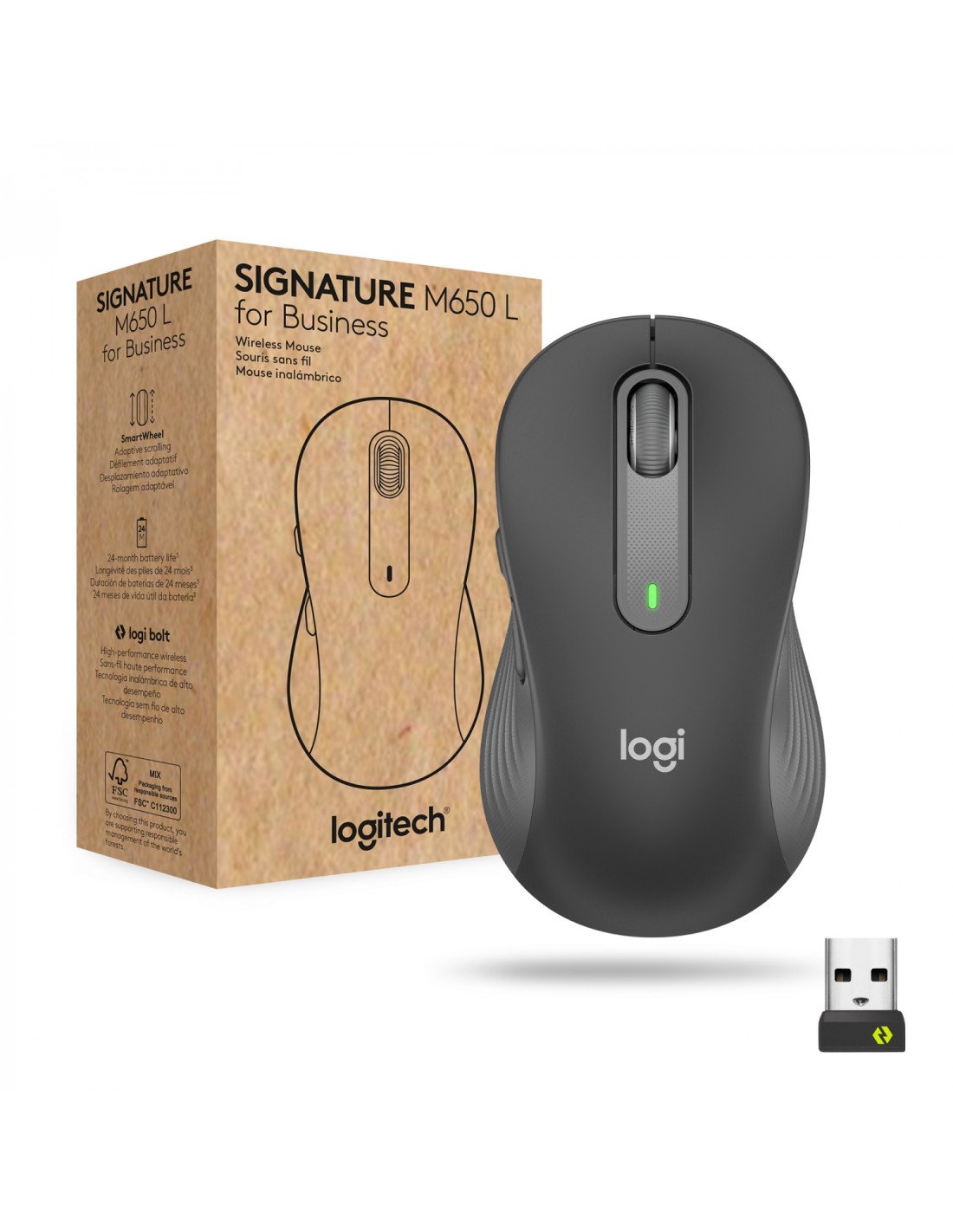 Logitech Signature M650 for Business ratón mano derecha RF Wireless + Bluetooth Í“ptico 4000 DPI