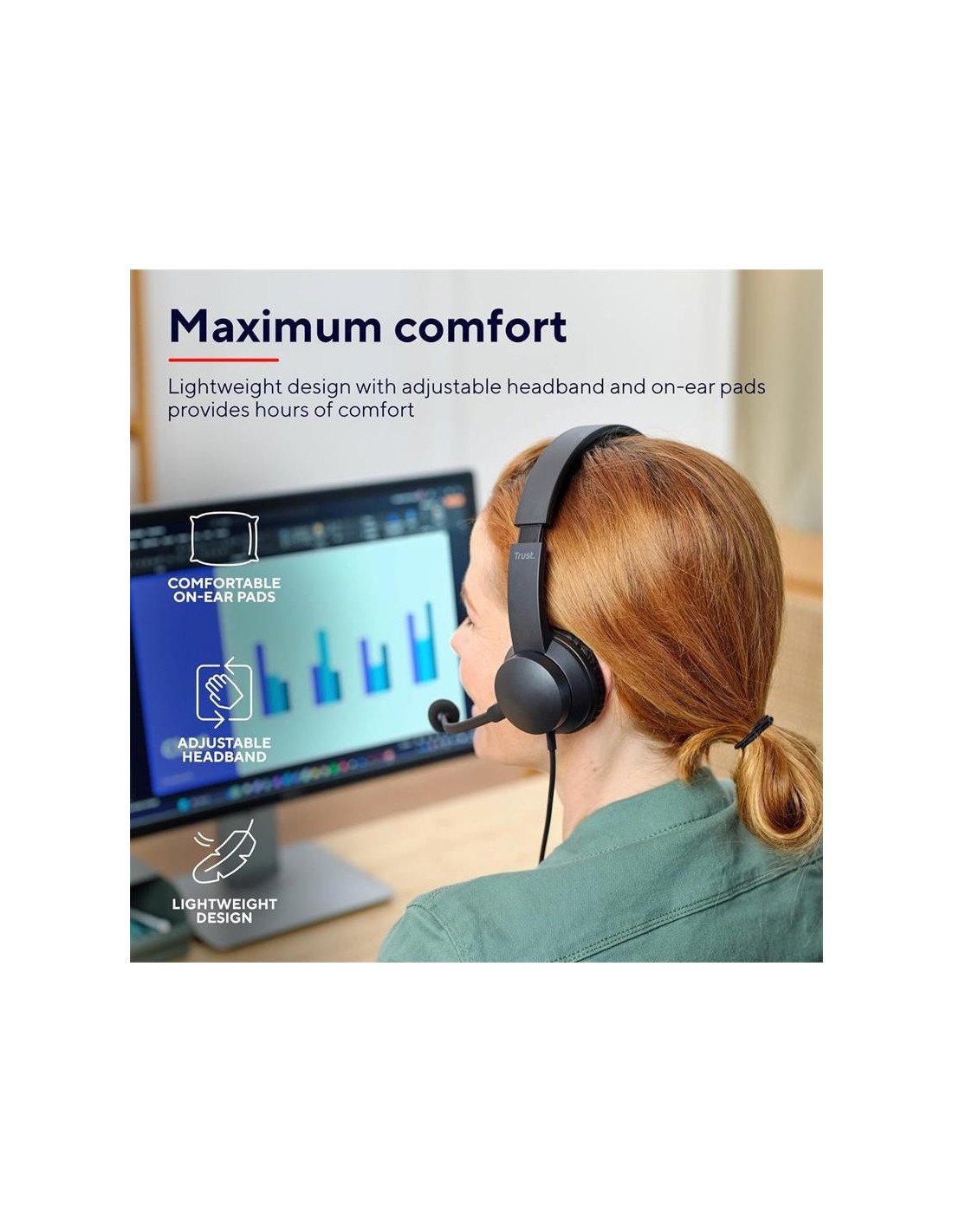 AURICULARES + MICROFONO TRUST AYDA HEADSET PC AUX BLACK