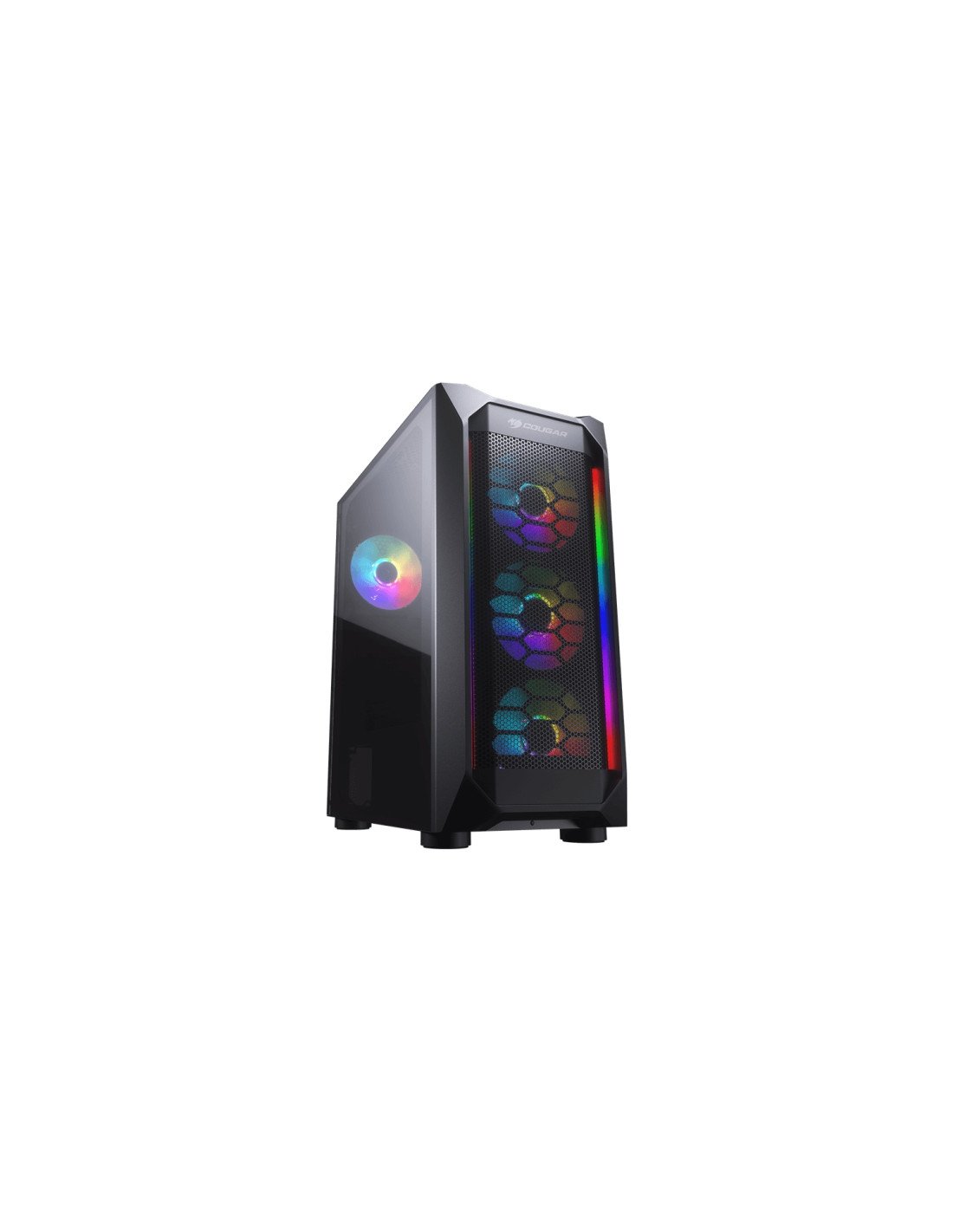 COUGAR Gaming CGR-5VM6B-MESH-G-RGB carcasa de ordenador Midi Tower Negro, Transparente