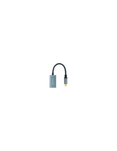 Nanocable Conversor USB-C a DisplayPort 8K Aluminio, 15 cm, Gris