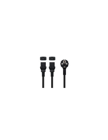 Nanocable Cable de Alimentación CEE7/M a 2xC13/H, Negro, 1.8 m