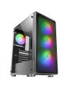 Mars Gaming MC-F Negro, Semitorre Gaming ATX, Ventana Completa Cristal Templado, Frontal Metal-Mesh, 4x Ventiladores ARGB 120mm