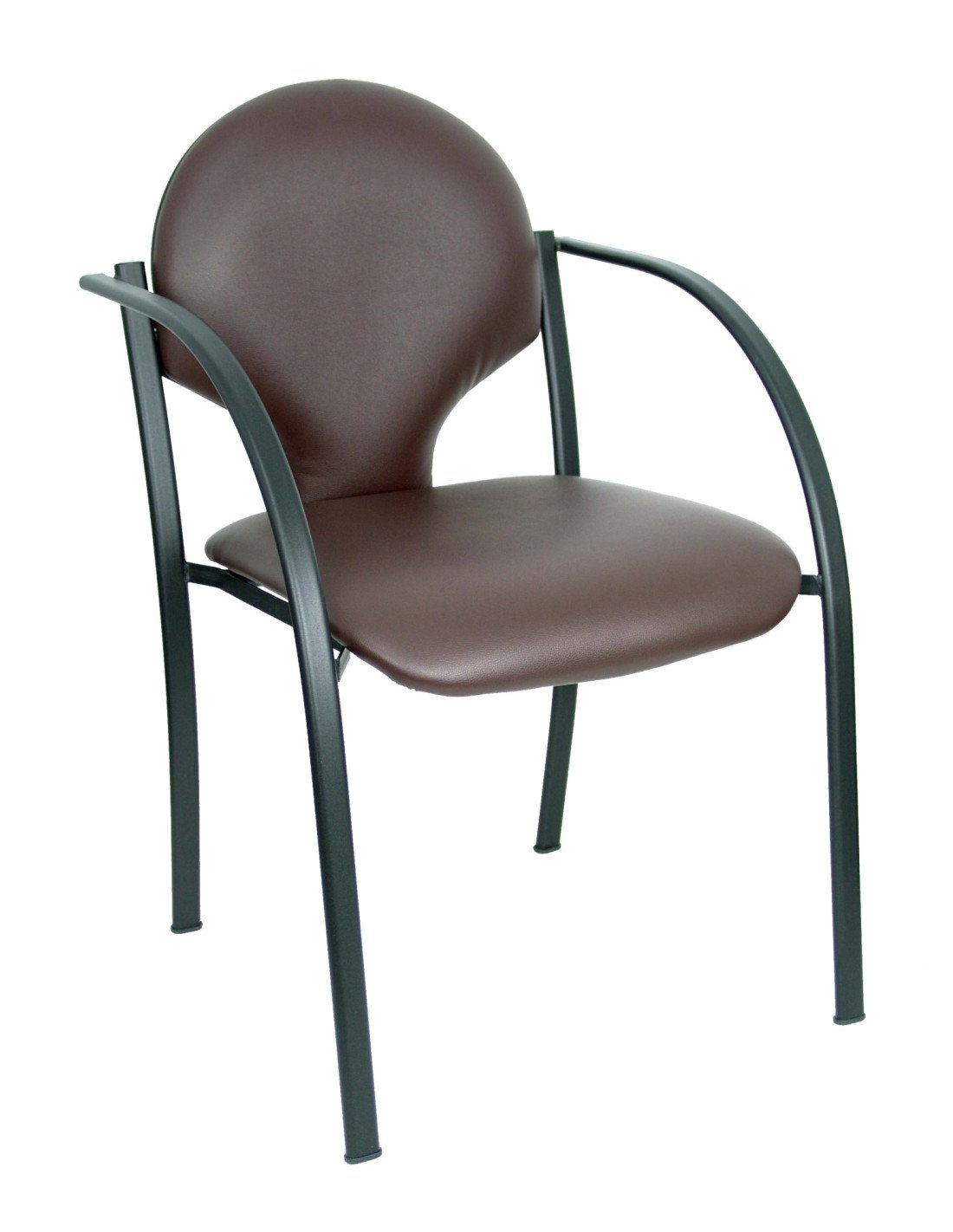 Pack 2 sillas Hellin chasis negro similpiel marrón oscuro