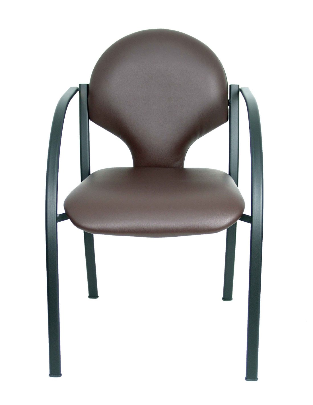 Pack 2 sillas Hellin chasis negro similpiel marrón oscuro