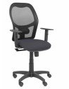 Silla Alocén malla negra asiento bali gris oscuro brazos regulables