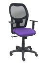 Silla Alocén malla negra asiento bali lila brazos regulables