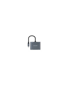 Nanocable Conversor USB-C a 2xHDMI/USB2.0/PD, 15 cm, Gris 2