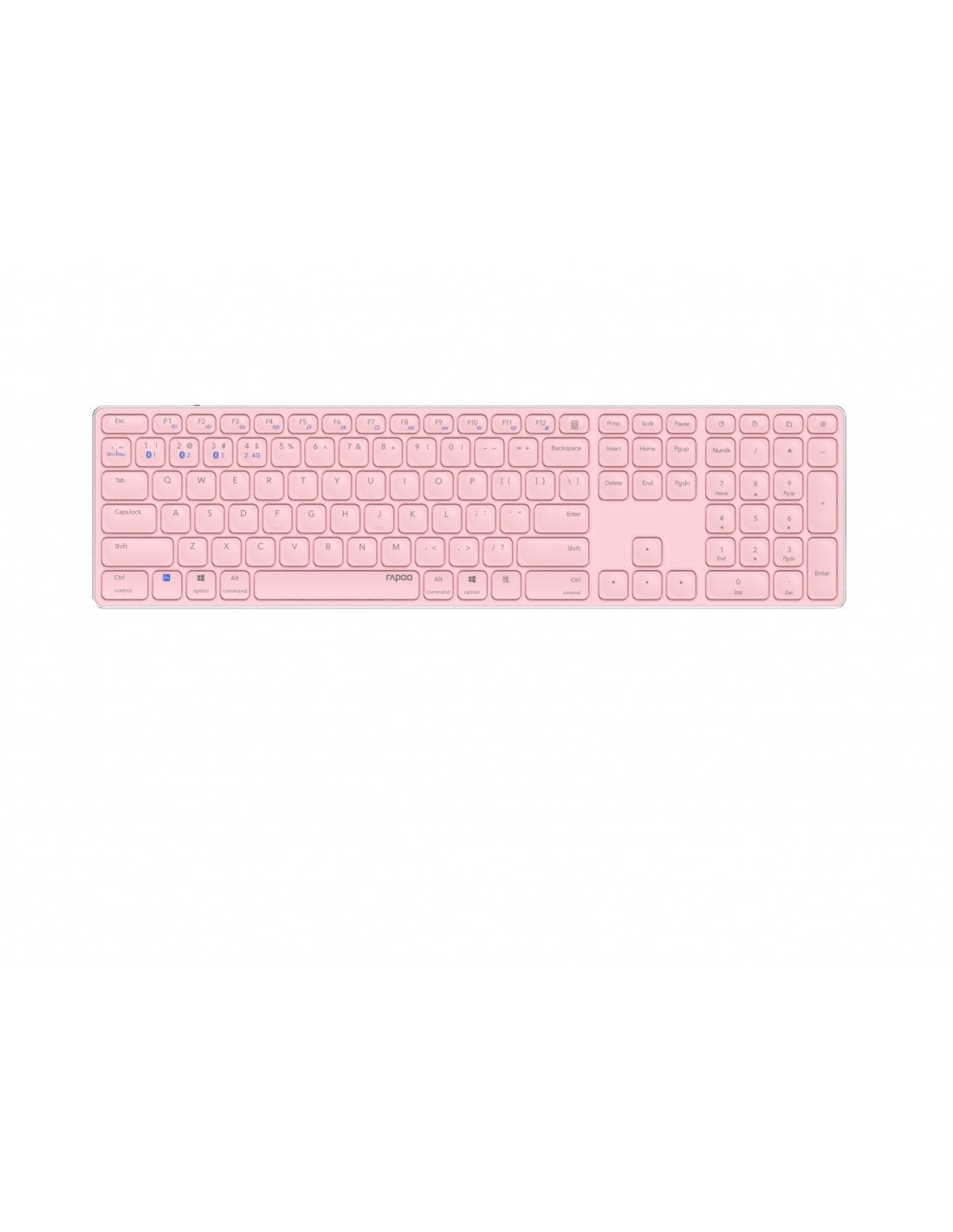 Rapoo E9800M teclado Bluetooth QWERTY Rosa