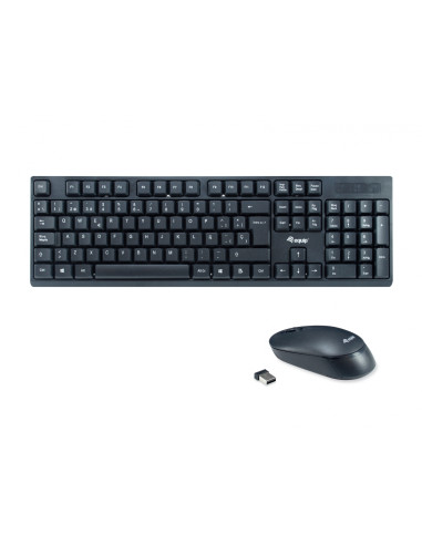 Equip 245221 teclado Ratón incluido RF inalámbrico QWERTY Español Negro
