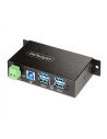 StarTech.com Hub USB Industrial de 4 Puertos Gestionado - Servicio Pesado - Caja de Metal - Protección ESD y Sobretensión - Mont