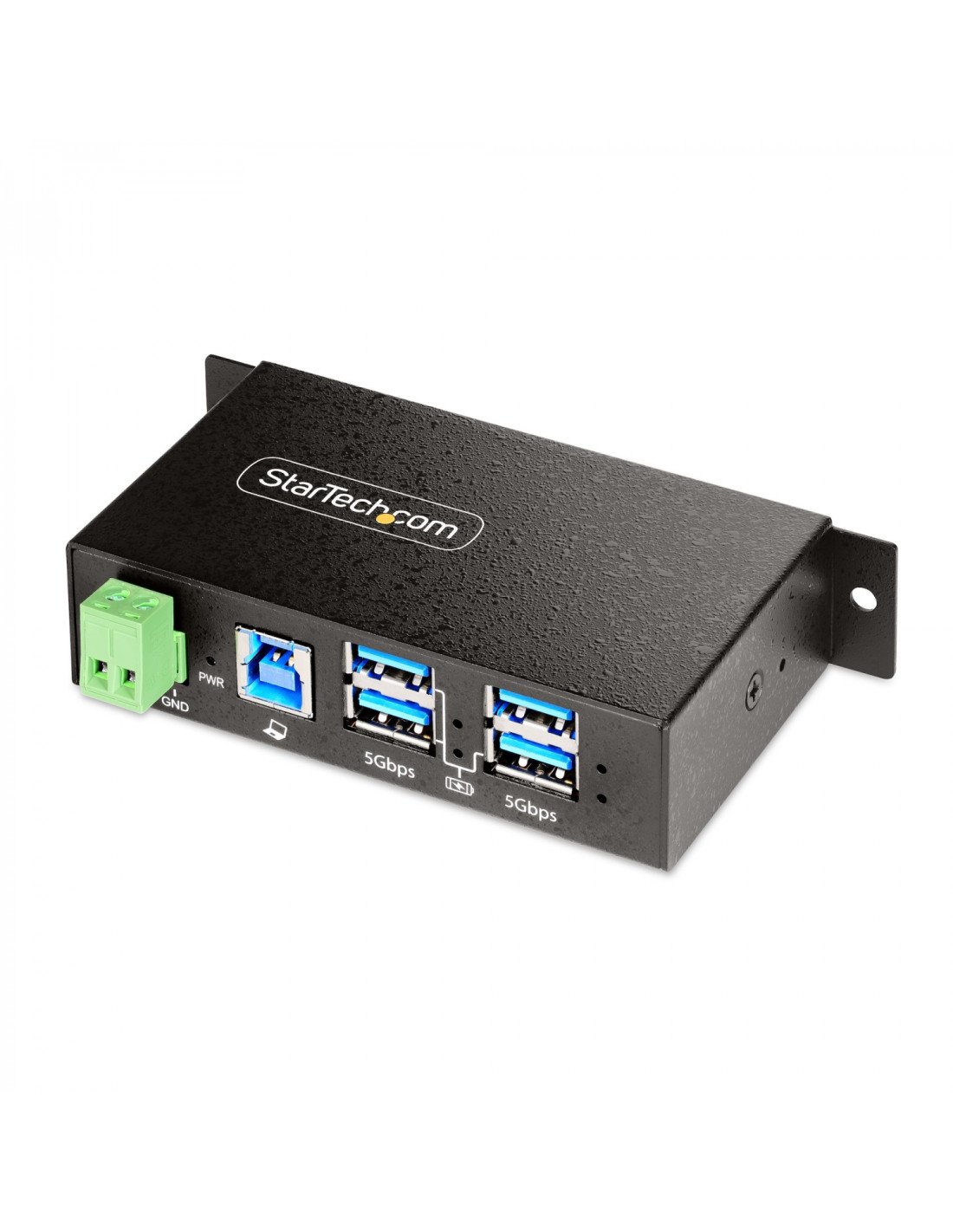 StarTech.com Hub USB Industrial de 4 Puertos Gestionado - Servicio Pesado - Caja de Metal - Protección ESD y Sobretensión - Mont